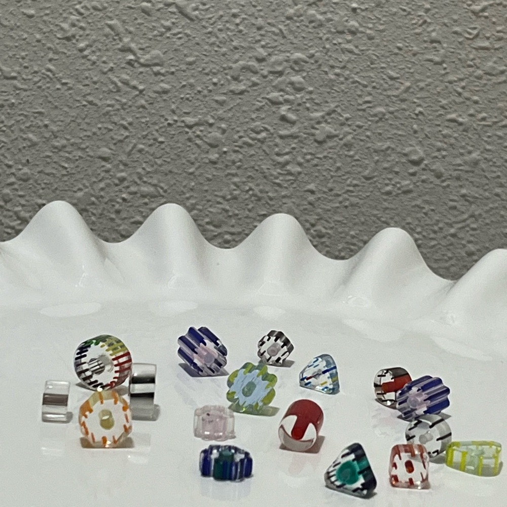 Mixed Furnace Glass Cane Beads, Assorted Shapes, Colors & Sizes, 8mm-14mm approx - Picture 3 of 7